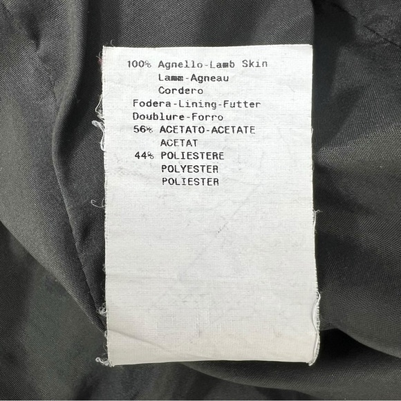 Vintage Emporio Armani Black Gray Distressed Genuine Leather Blazer Style Jacket - Picture 11 of 12